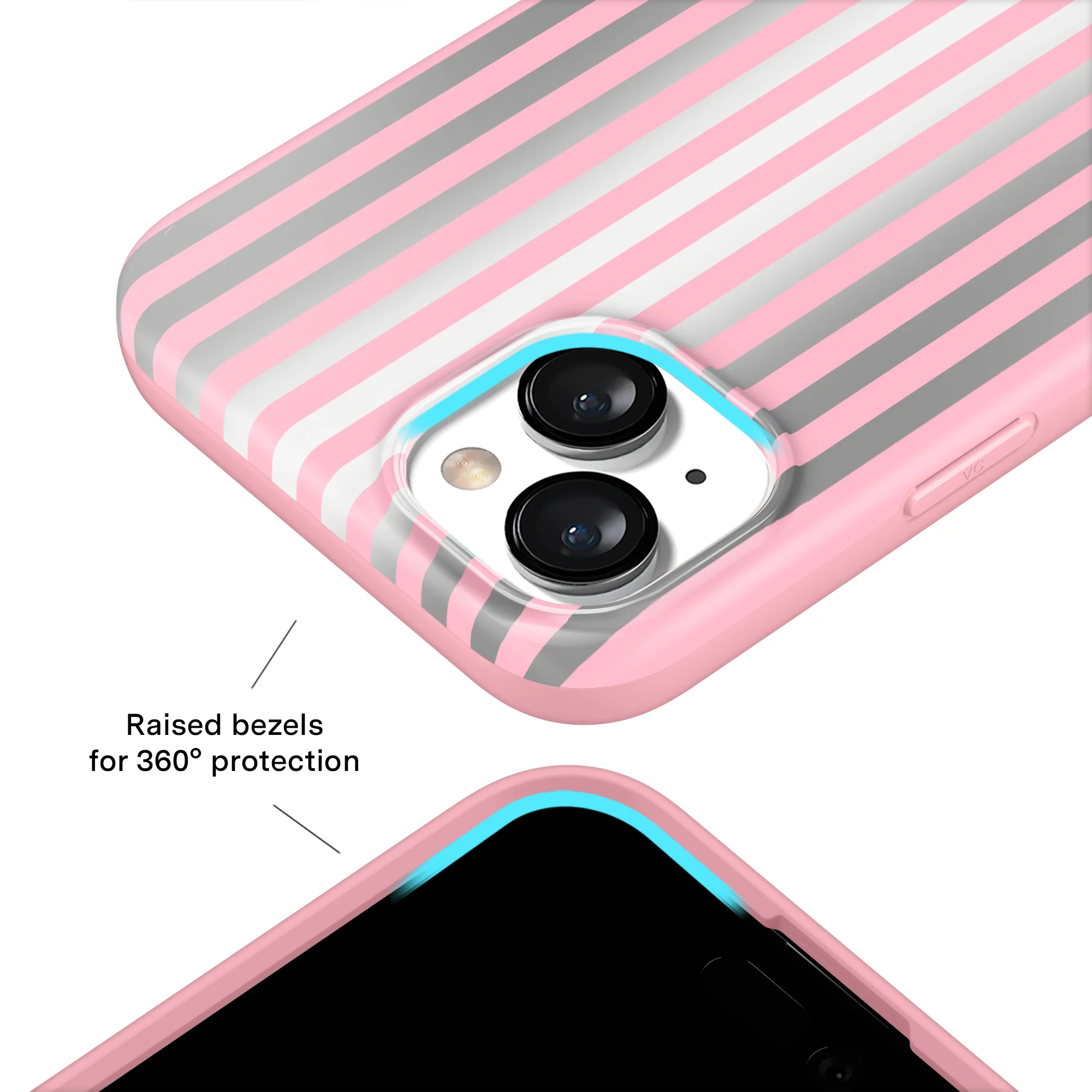 Pink Chrome Stripes iPhone Case - Image 28