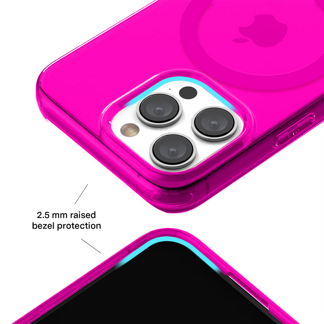 Neon Pink Clear iPhone Case - Image 110