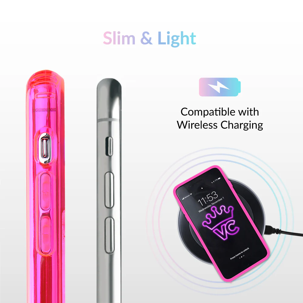 Neon Pink Clear iPhone Case - Image 35