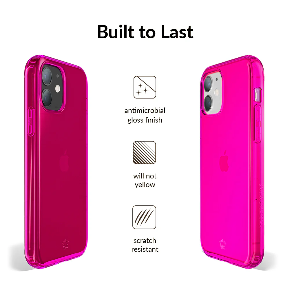 Neon Pink Clear iPhone Case - Image 40
