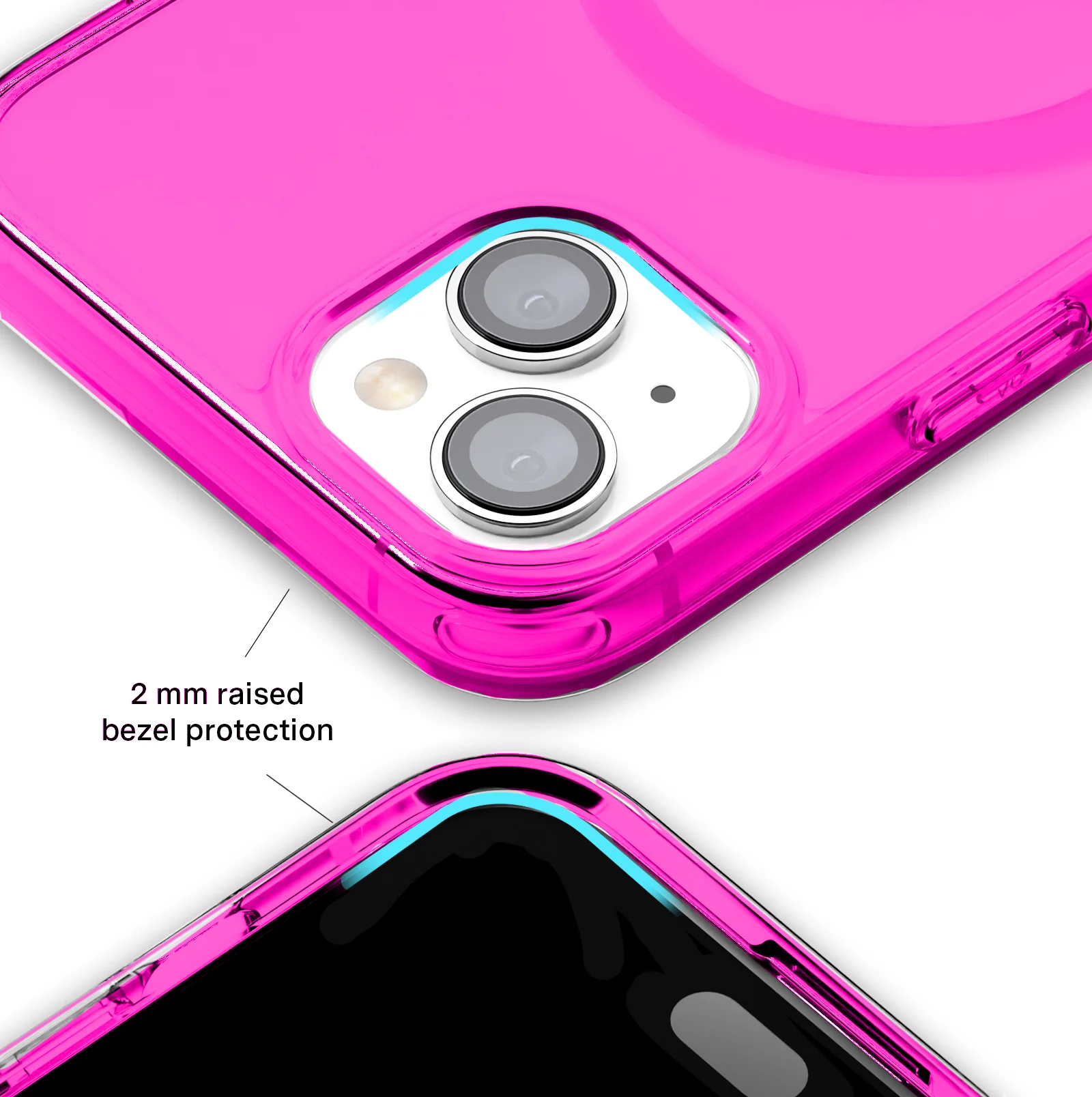 Neon Pink Clear iPhone Case - Image 54
