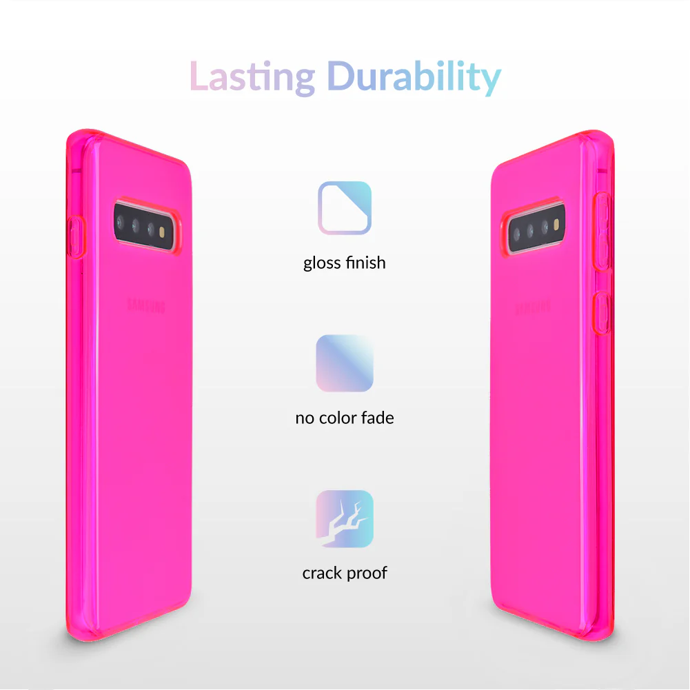 Neon Pink Clear Samsung Case - Image 23