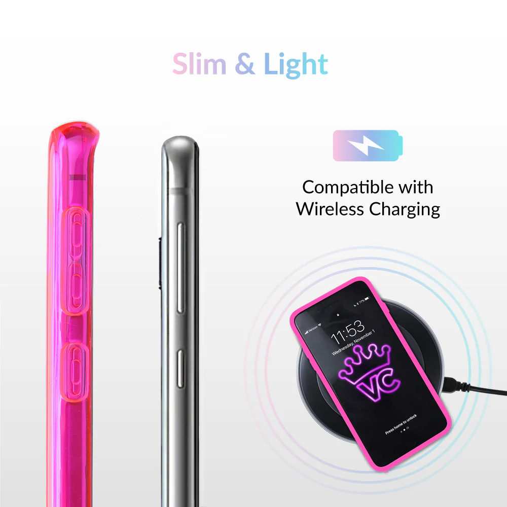 Neon Pink Clear Samsung Case - Image 24