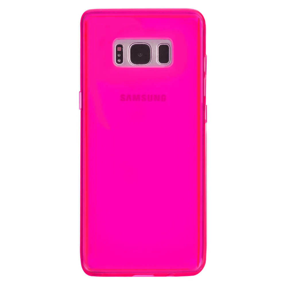 Neon Pink Clear Samsung Case - Image 63