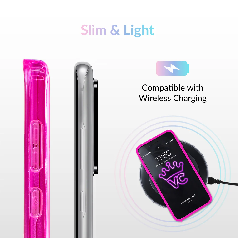 Neon Pink Clear Samsung Case - Image 70