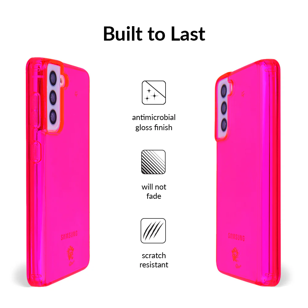 Neon Pink Clear Samsung Case - Image 82