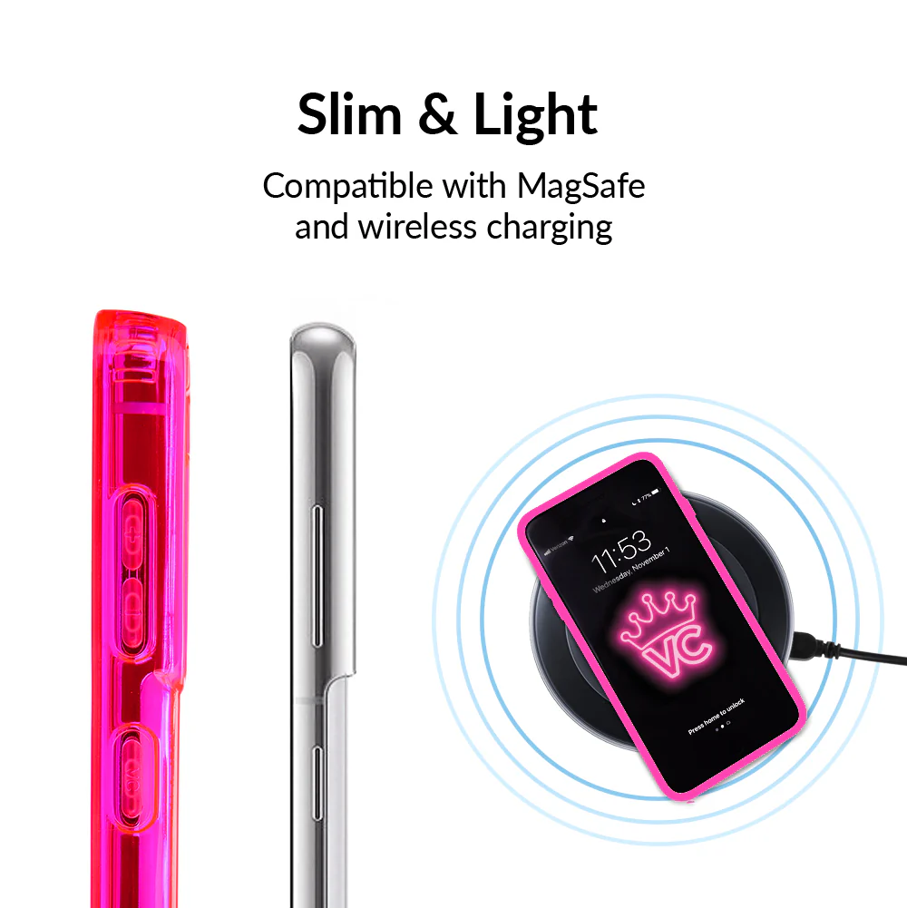 Neon Pink Clear Samsung Case - Image 89