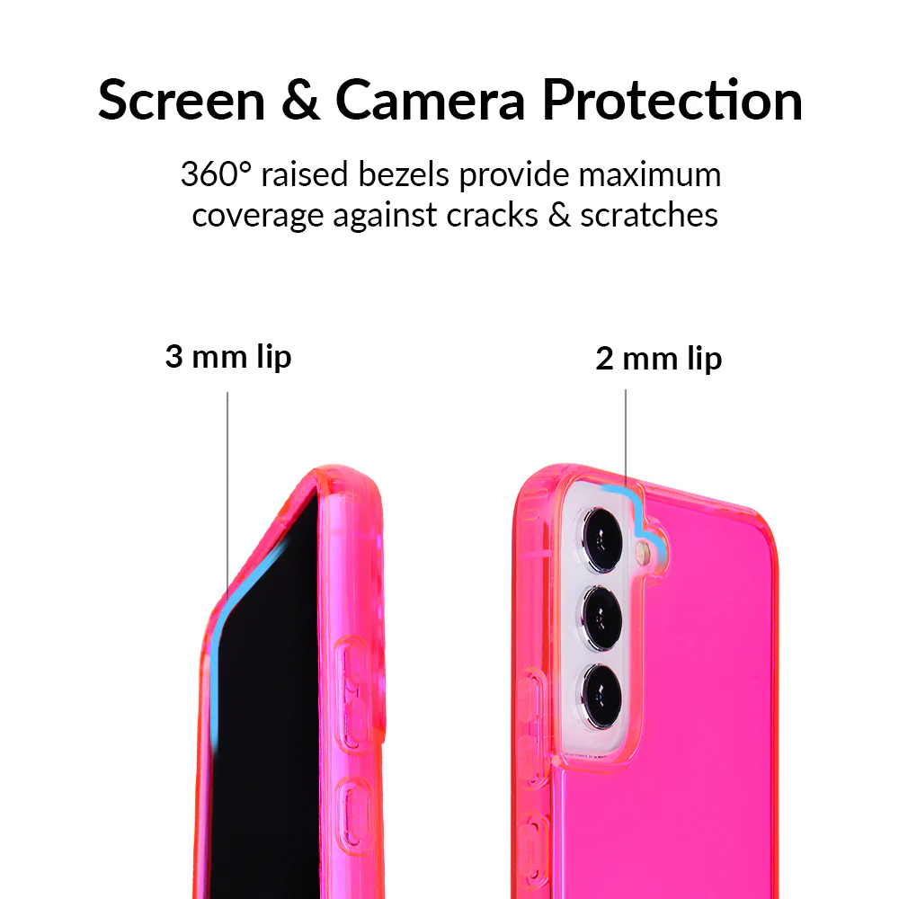 Neon Pink Clear Samsung Case - Image 92