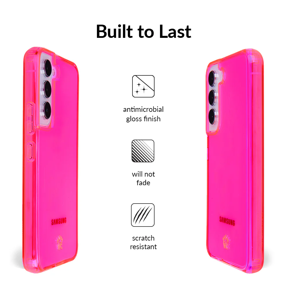 Neon Pink Clear Samsung Case - Image 98