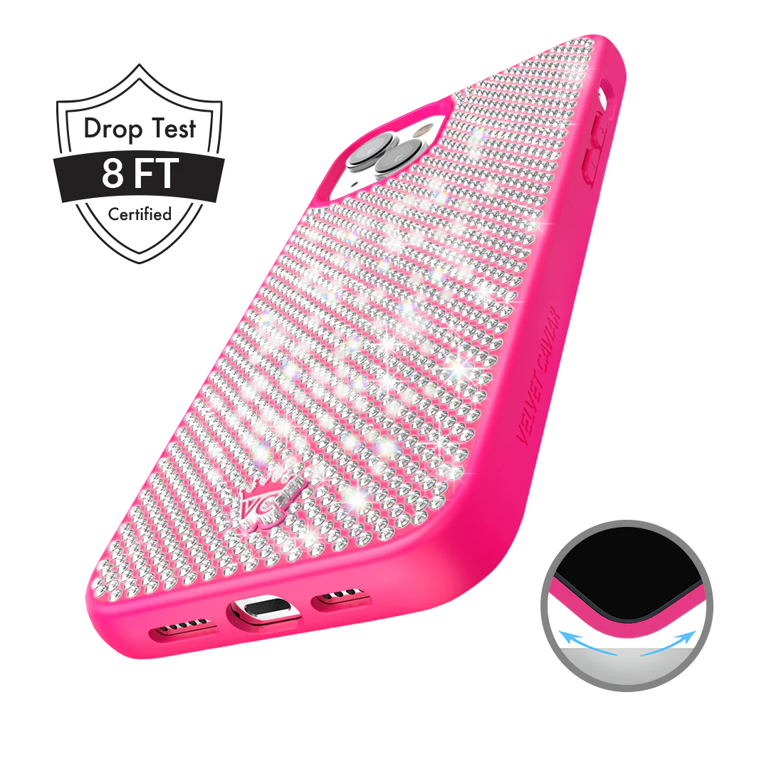 Hot Pink Caviar Crystals iPhone Case - Image 54