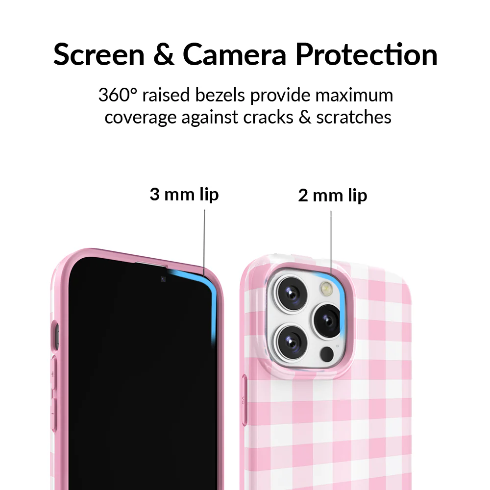 Baby Pink Gingham iPhone Case - Image 3