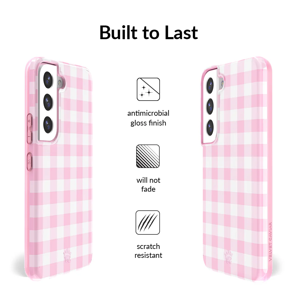 Baby Pink Gingham Samsung Case - Image 46