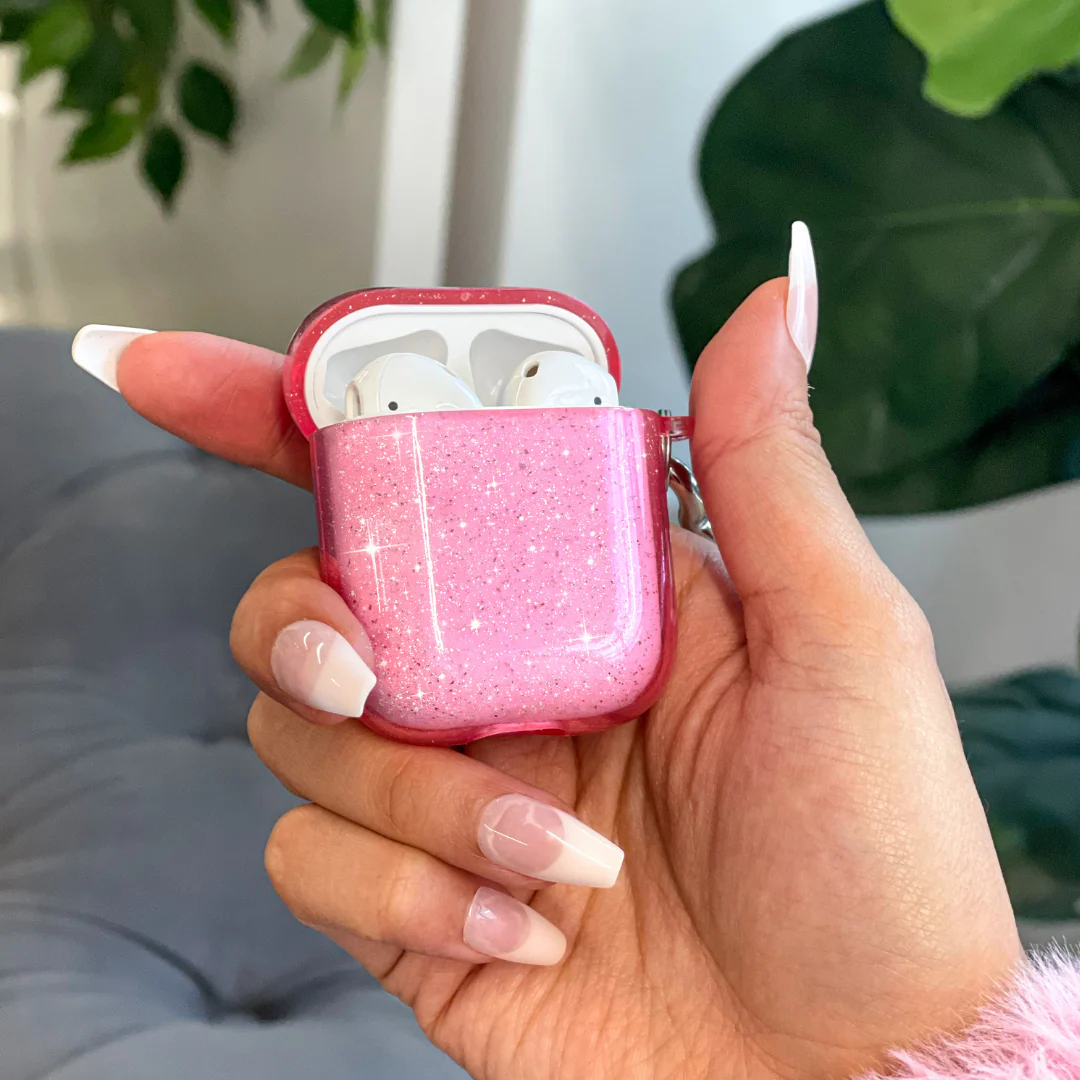 Pink Stardust Glitter AirPod Case - Image 12