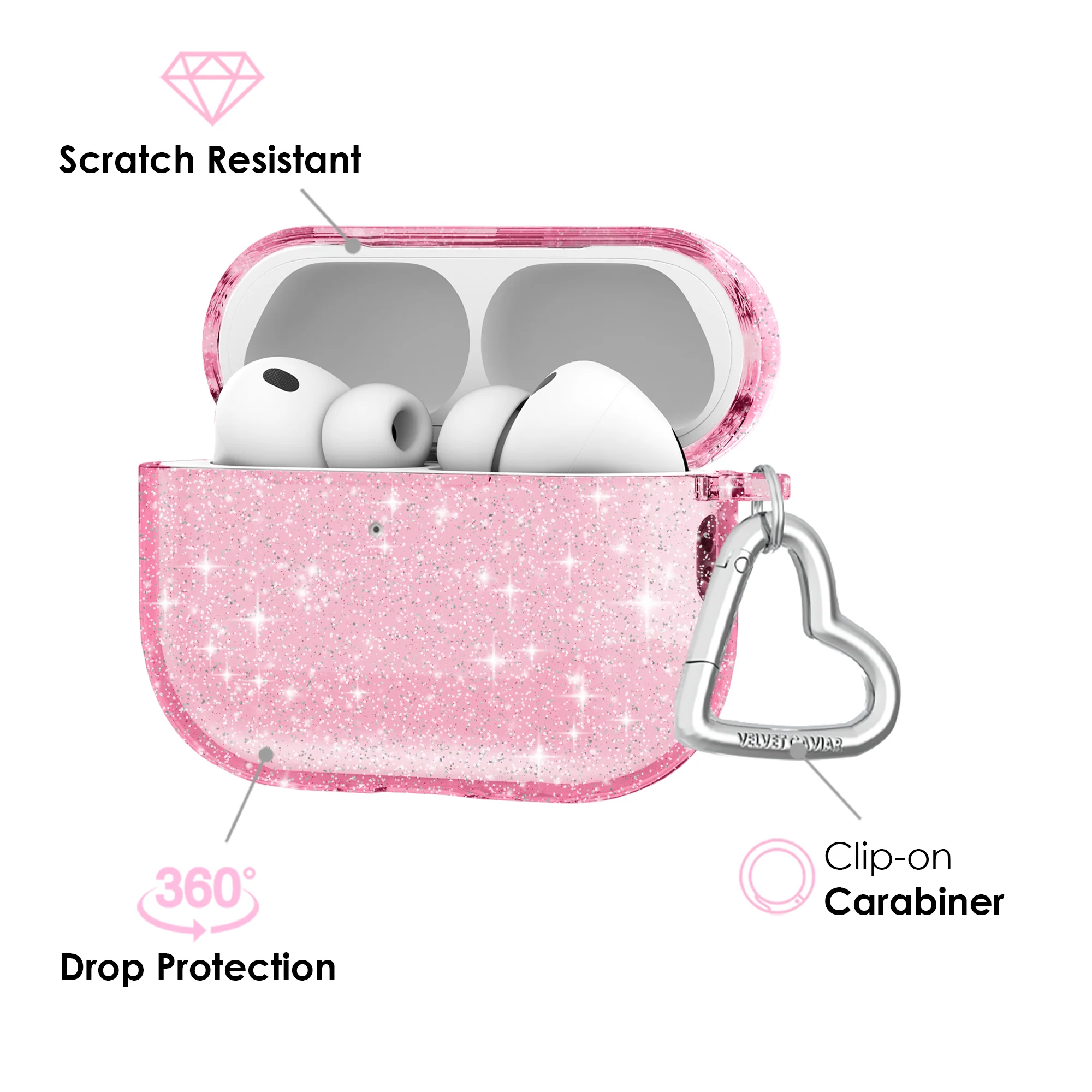 Pink Stardust Glitter AirPod Case - Image 19