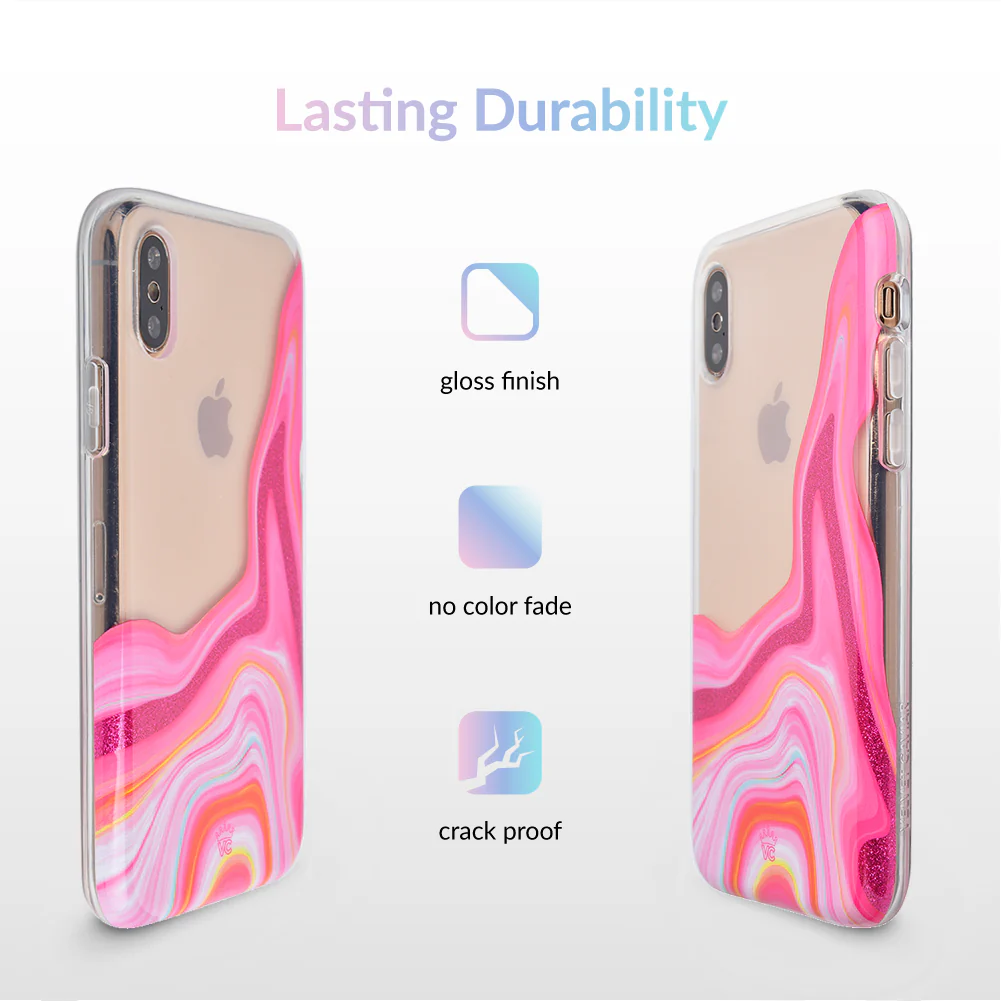 Pink Geode Glitter Clear iPhone Case - Image 17