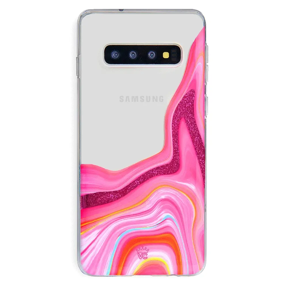 Pink Geode Glitter Samsung Case - Image 11