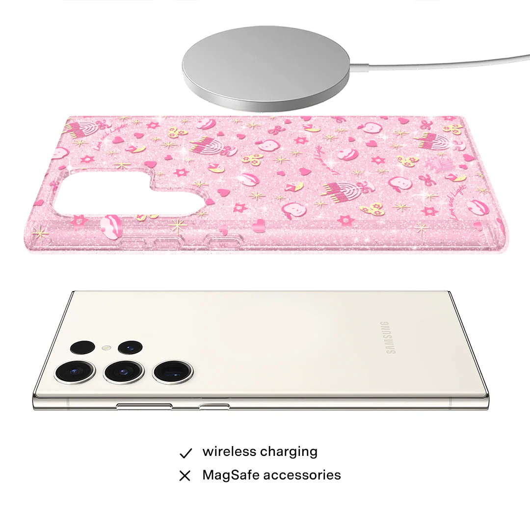 Pink Hanukkah Glitter Samsung Case - Image 19