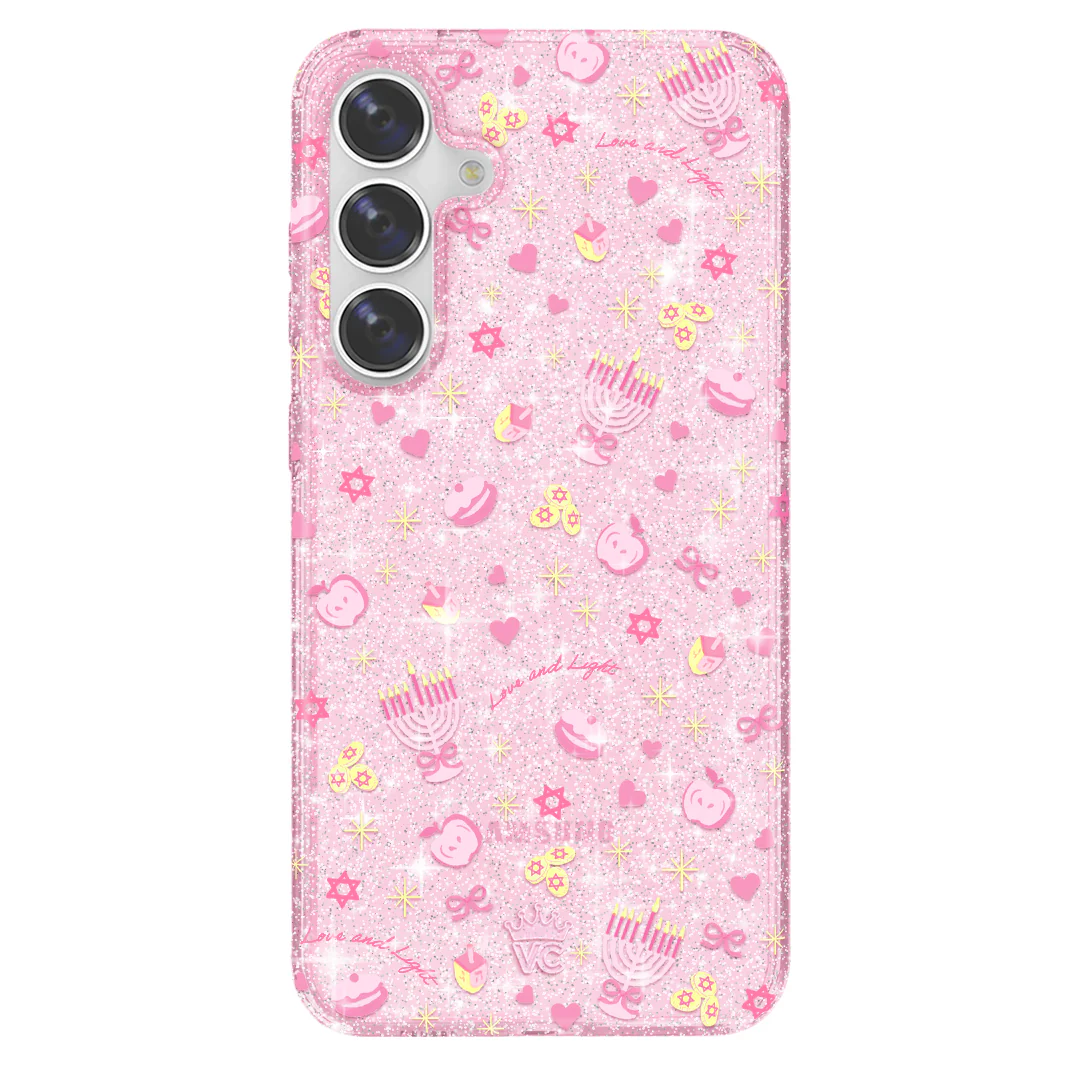 Pink Hanukkah Glitter Samsung Case - Image 26