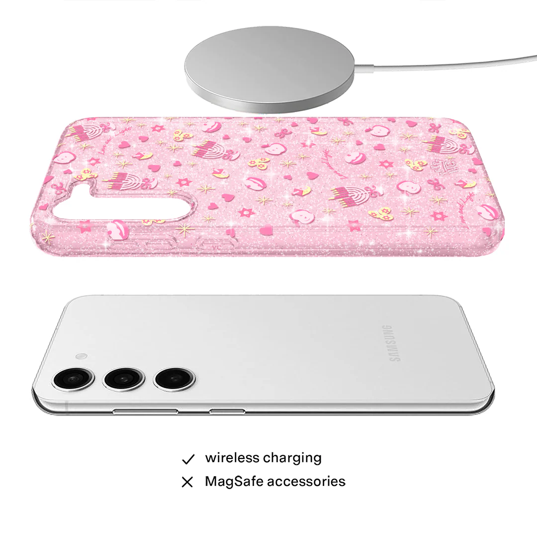 Pink Hanukkah Glitter Samsung Case - Image 39