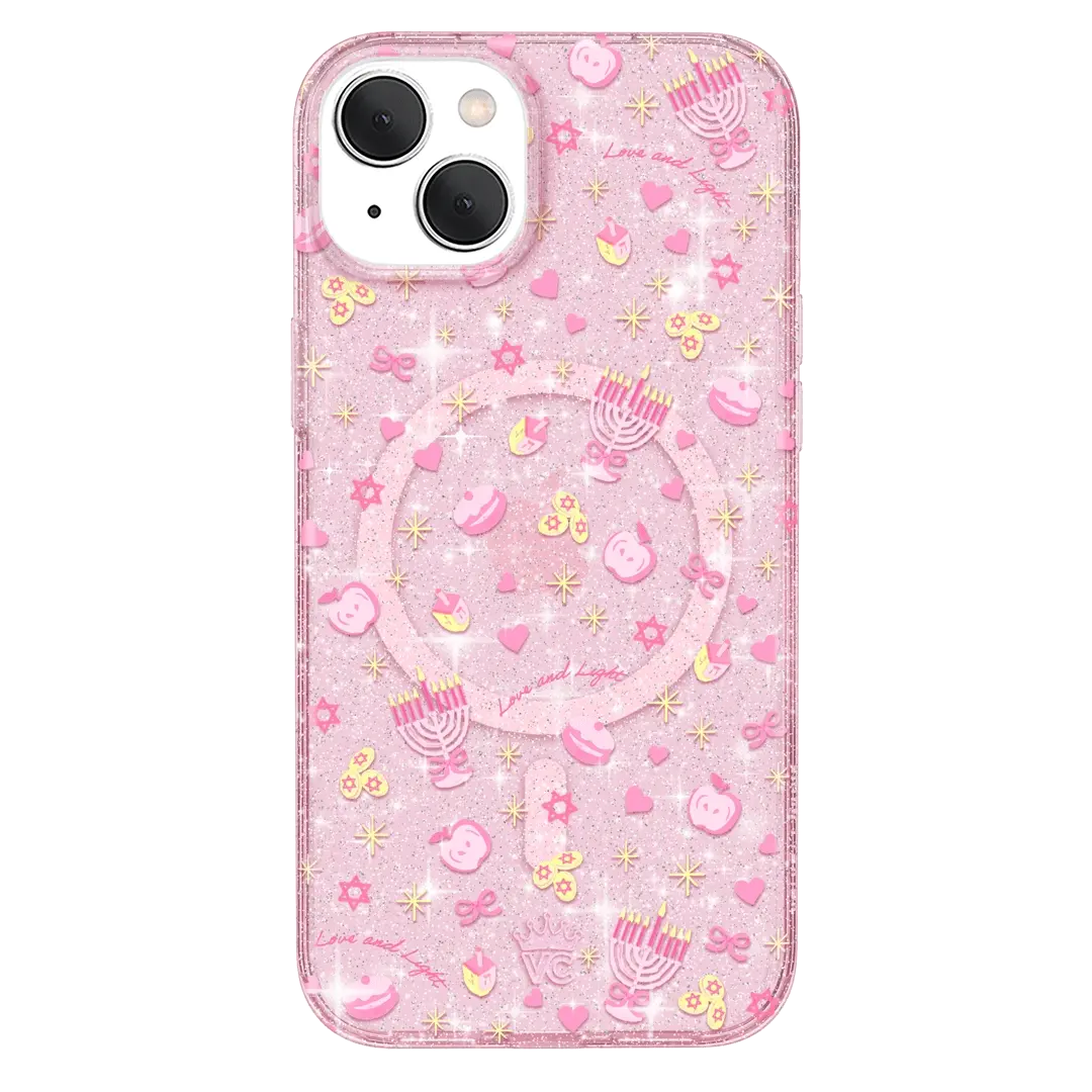 Pink Hanukkah Glitter iPhone Case - Image 56