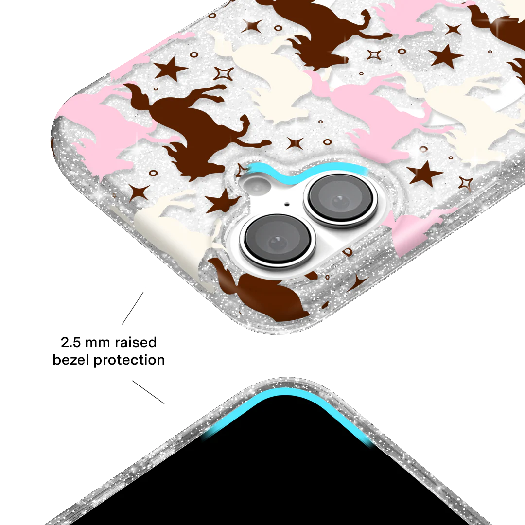Pink Pony Glitter iPhone Case - Image 24