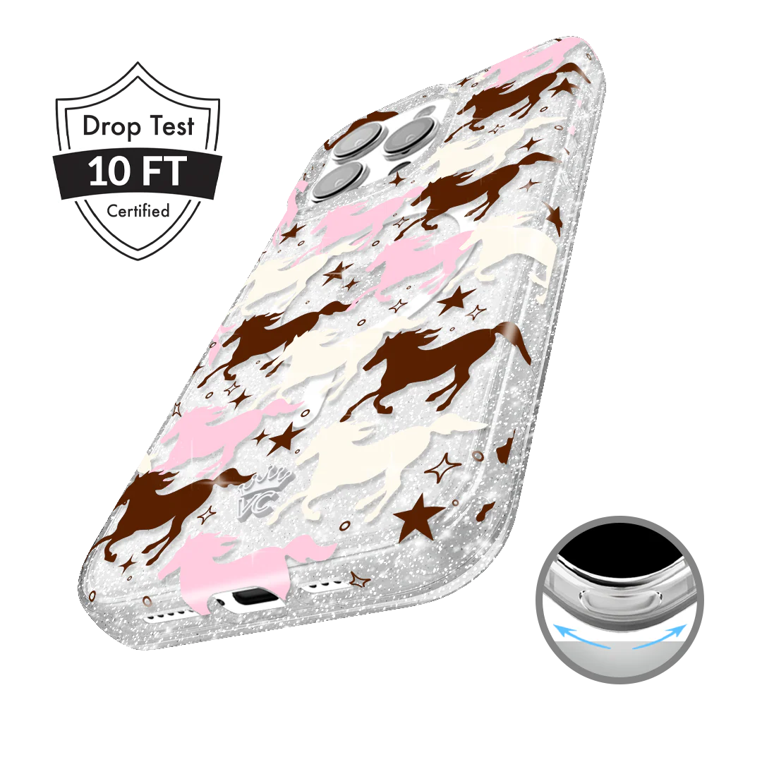 Pink Pony Glitter iPhone Case - Image 47
