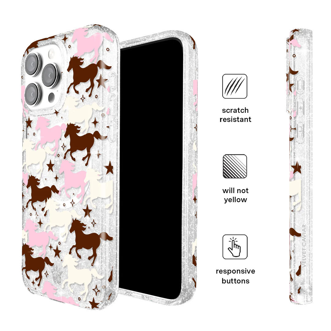 Pink Pony Glitter iPhone Case - Image 69