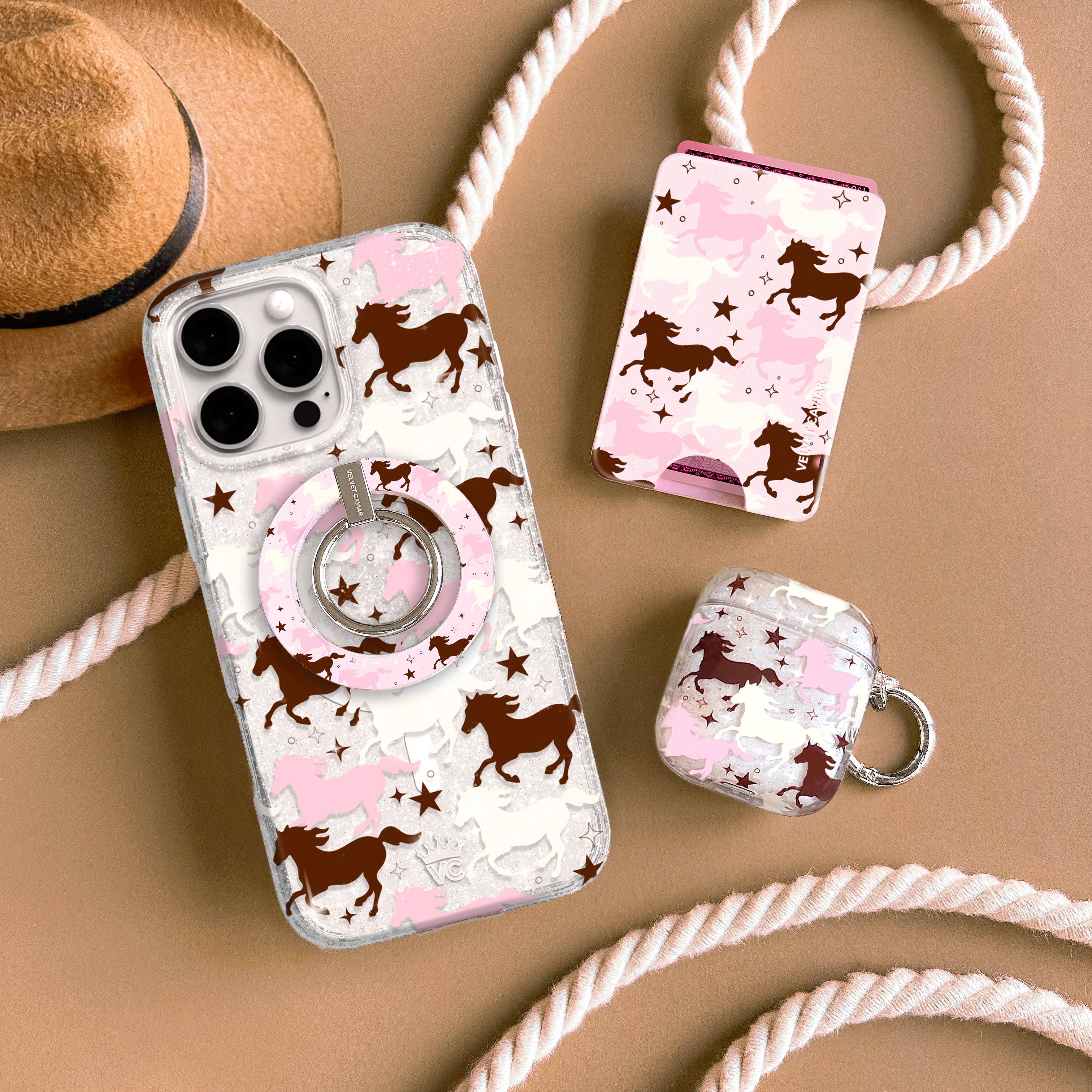 Pink Pony Glitter iPhone Case - Image 98