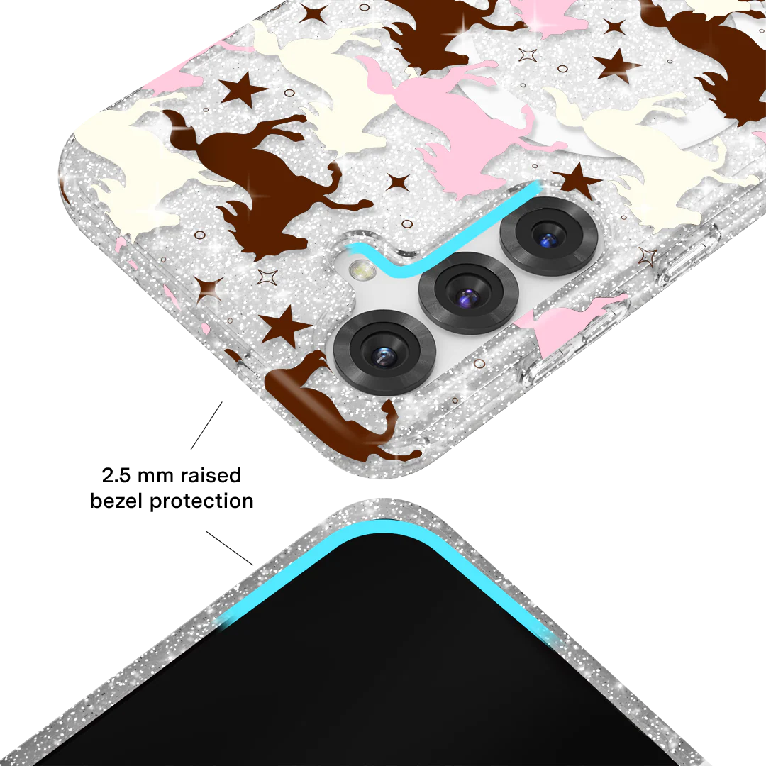 Pink Pony Glitter Samsung Case - Image 10