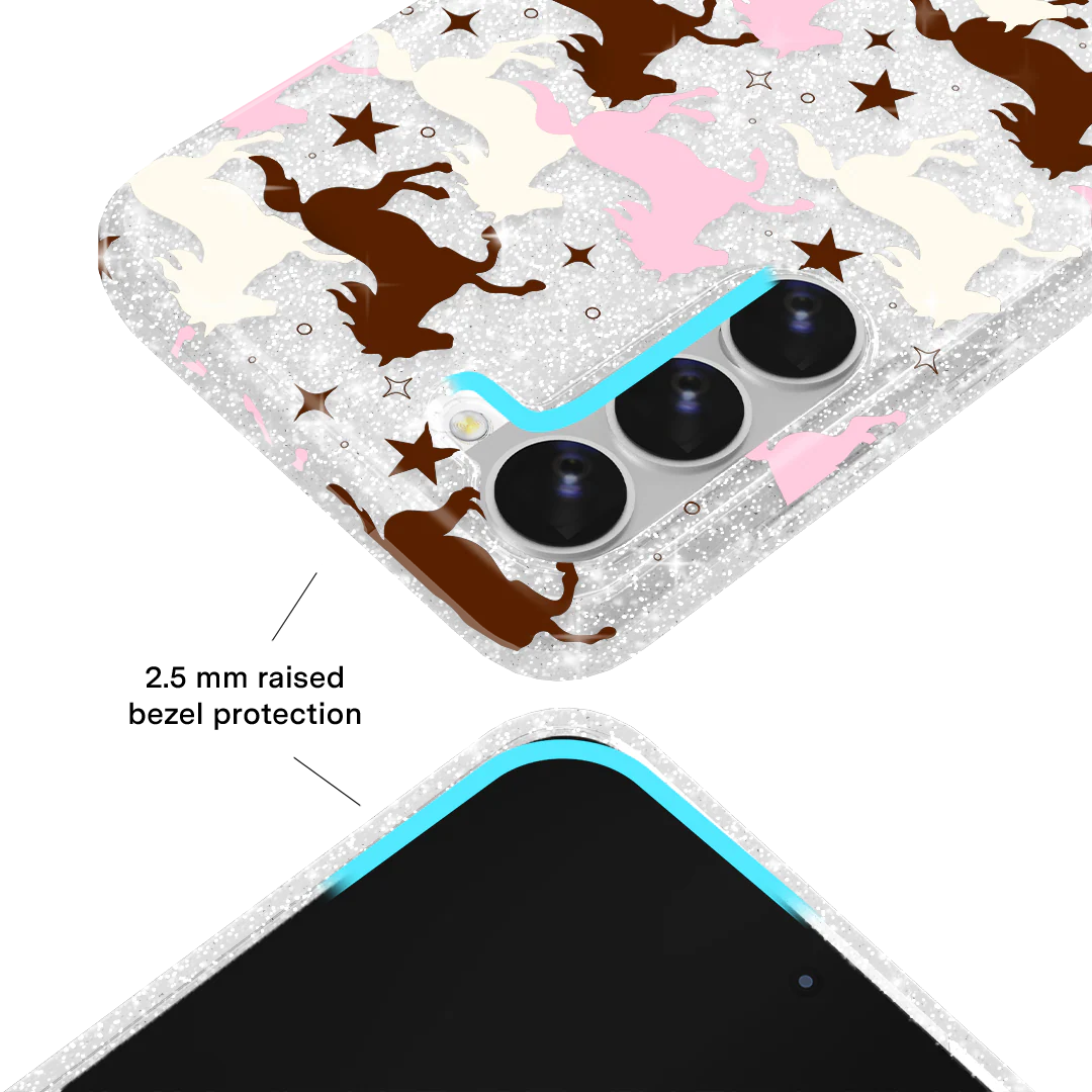 Pink Pony Glitter Samsung Case - Image 52