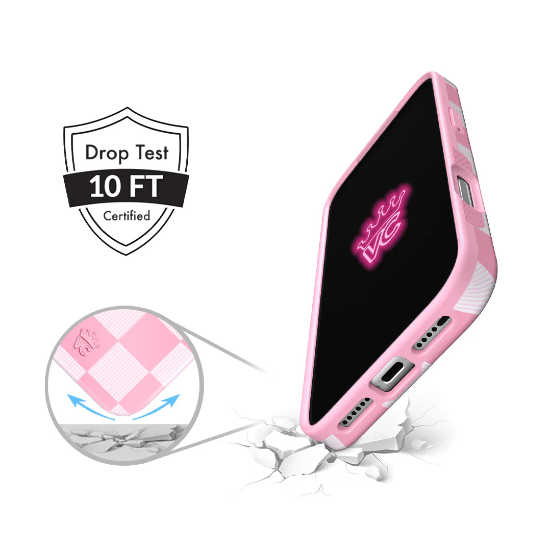 Pink Vibe Checkered iPhone Case - Image 102