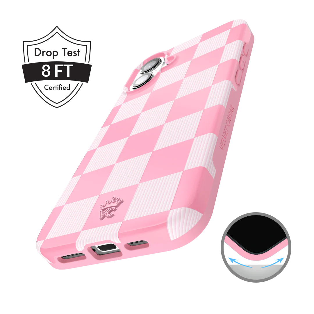 Pink Vibe Checkered iPhone Case - Image 99