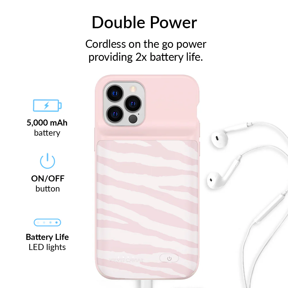 Pink Zebra iPhone Charging Case - Image 20