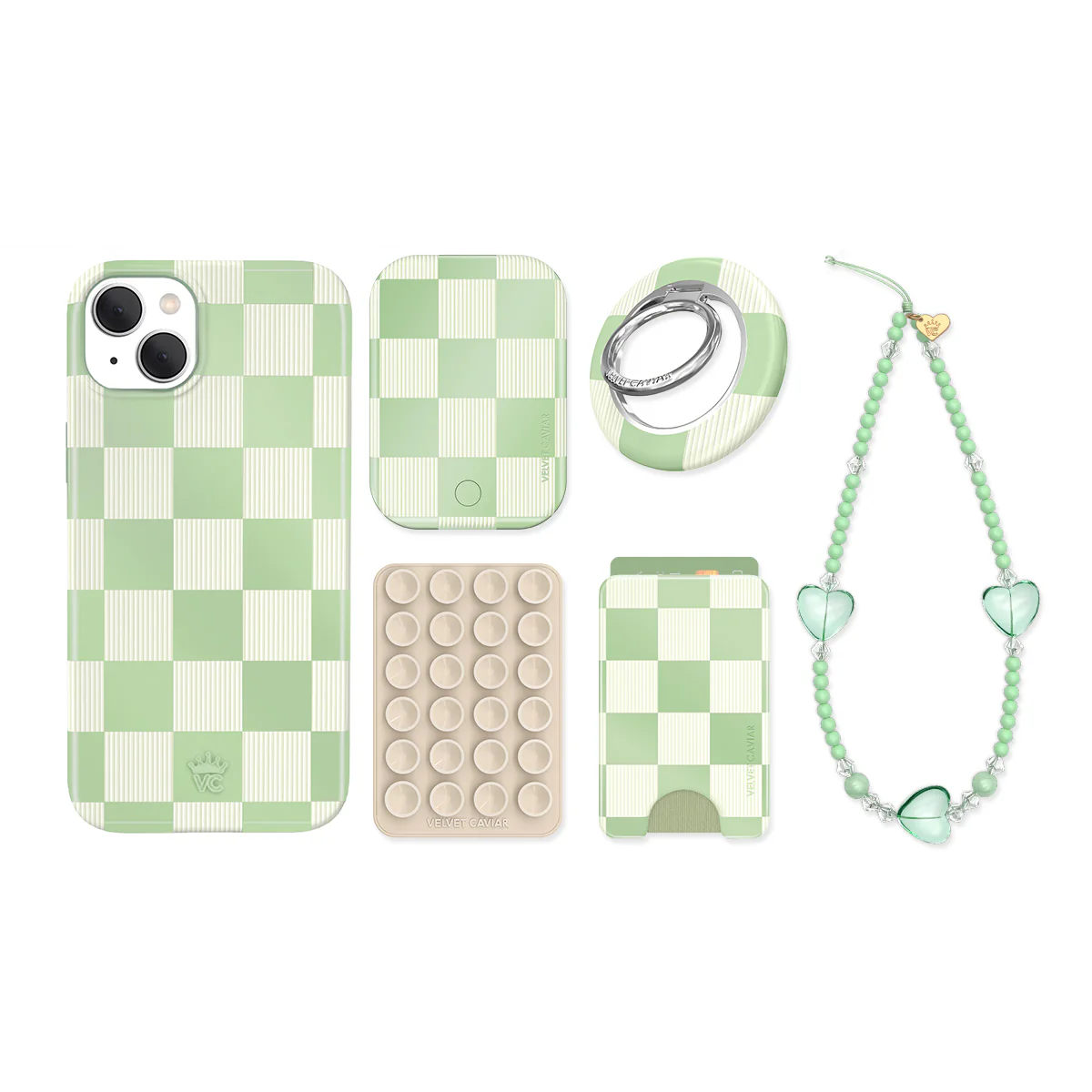 Pistachio Vibe Checkered iPhone Bundle Set - Image 13