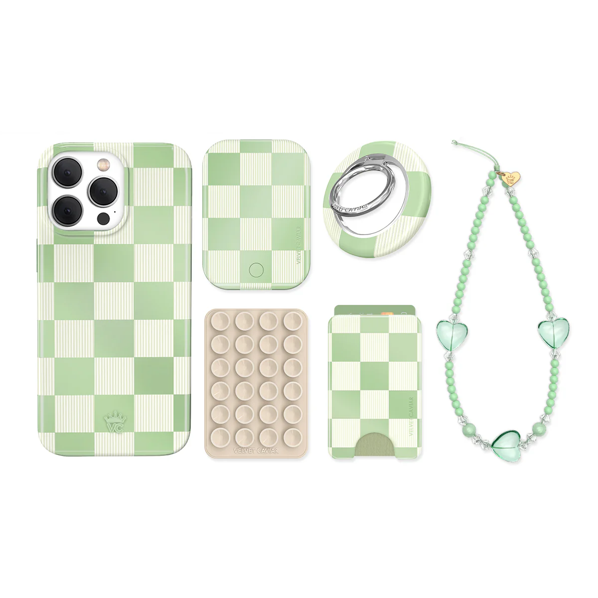 Pistachio Vibe Checkered iPhone Bundle Set - Image 14
