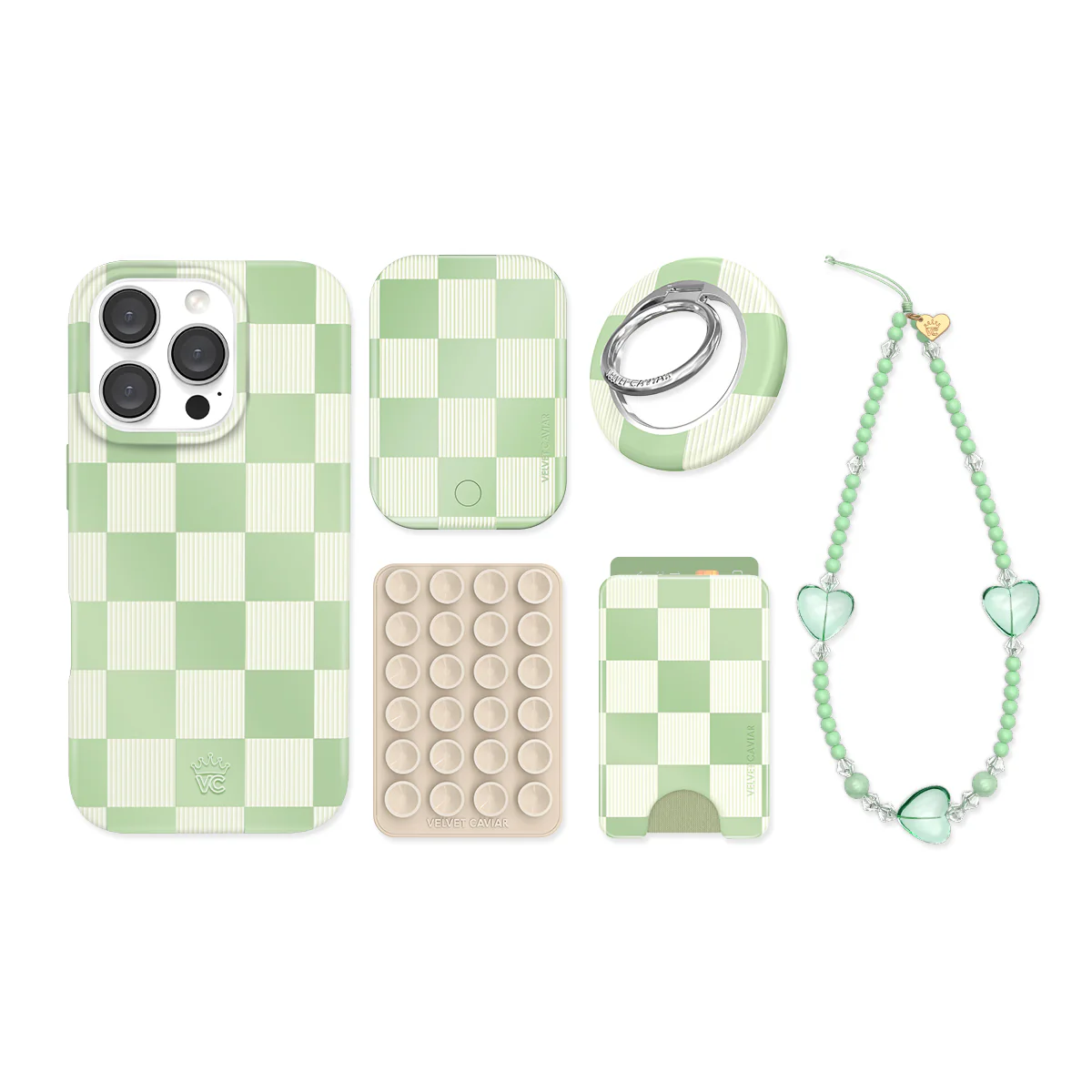 Pistachio Vibe Checkered iPhone Bundle Set - Image 19