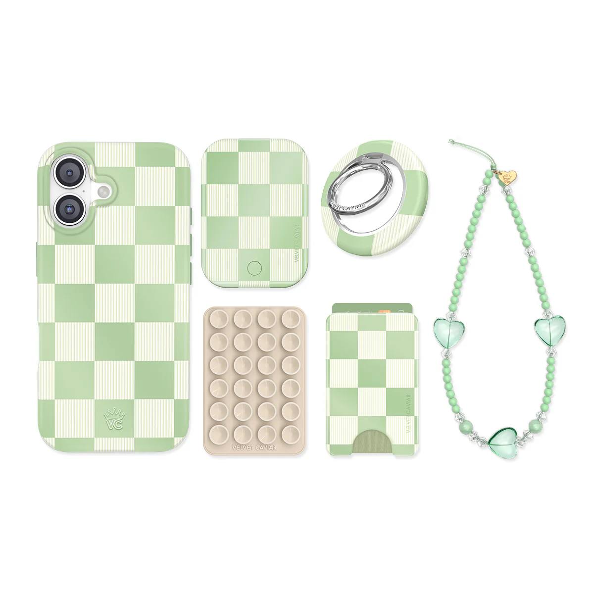 Pistachio Vibe Checkered iPhone Bundle Set - Image 24