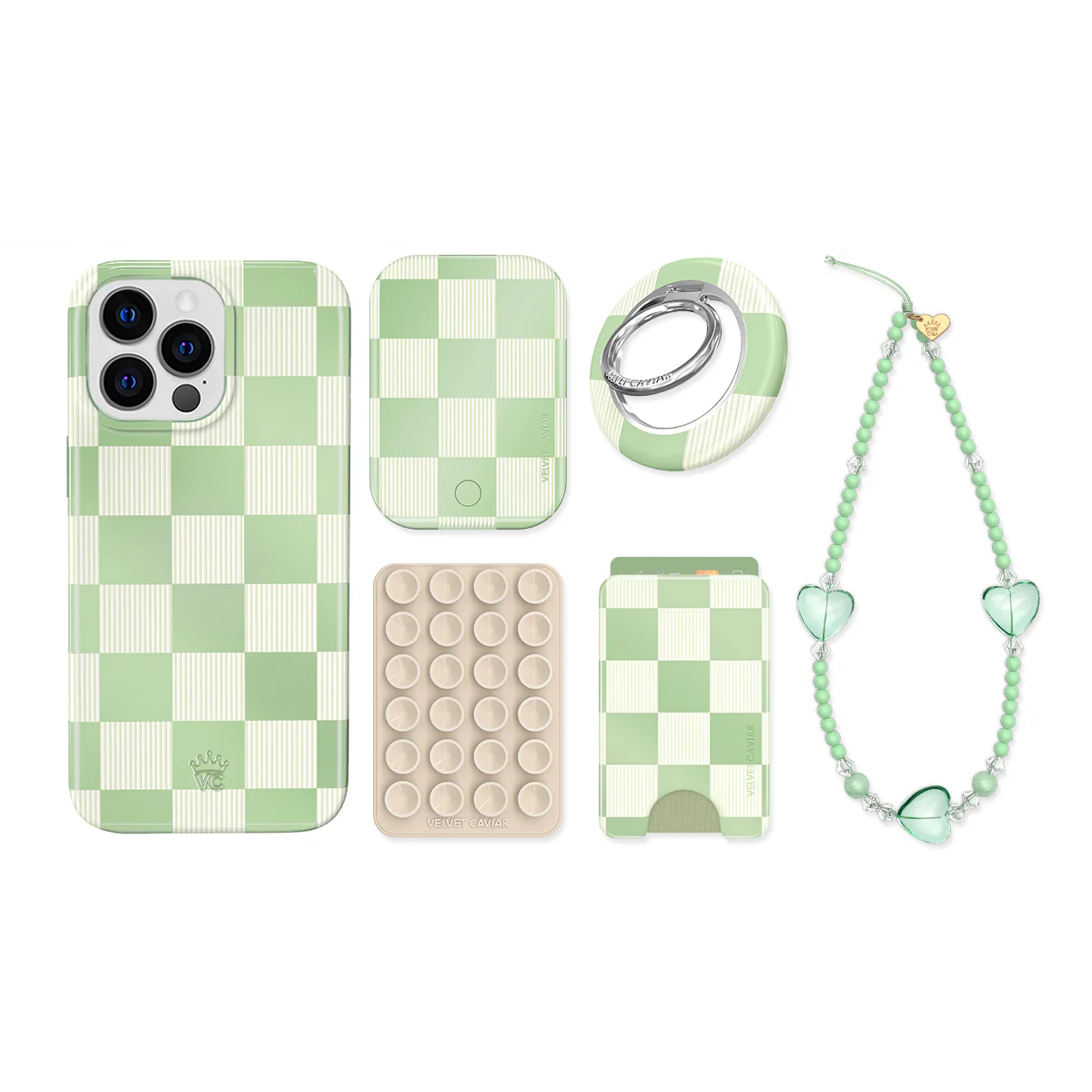 Pistachio Vibe Checkered iPhone Bundle Set - Image 3
