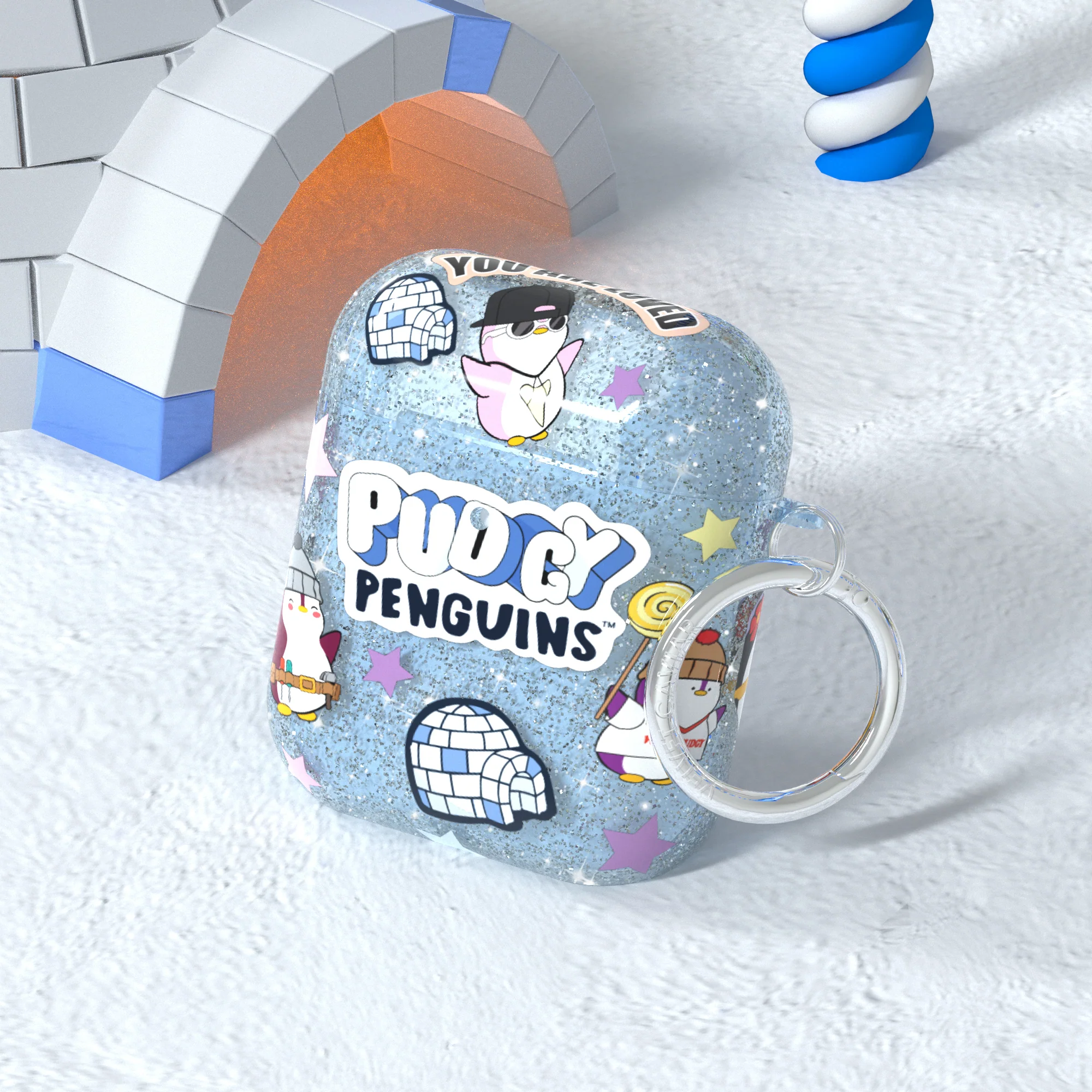 Pudgy Penguins Iceberg Glitter AirPod Case - Image 11