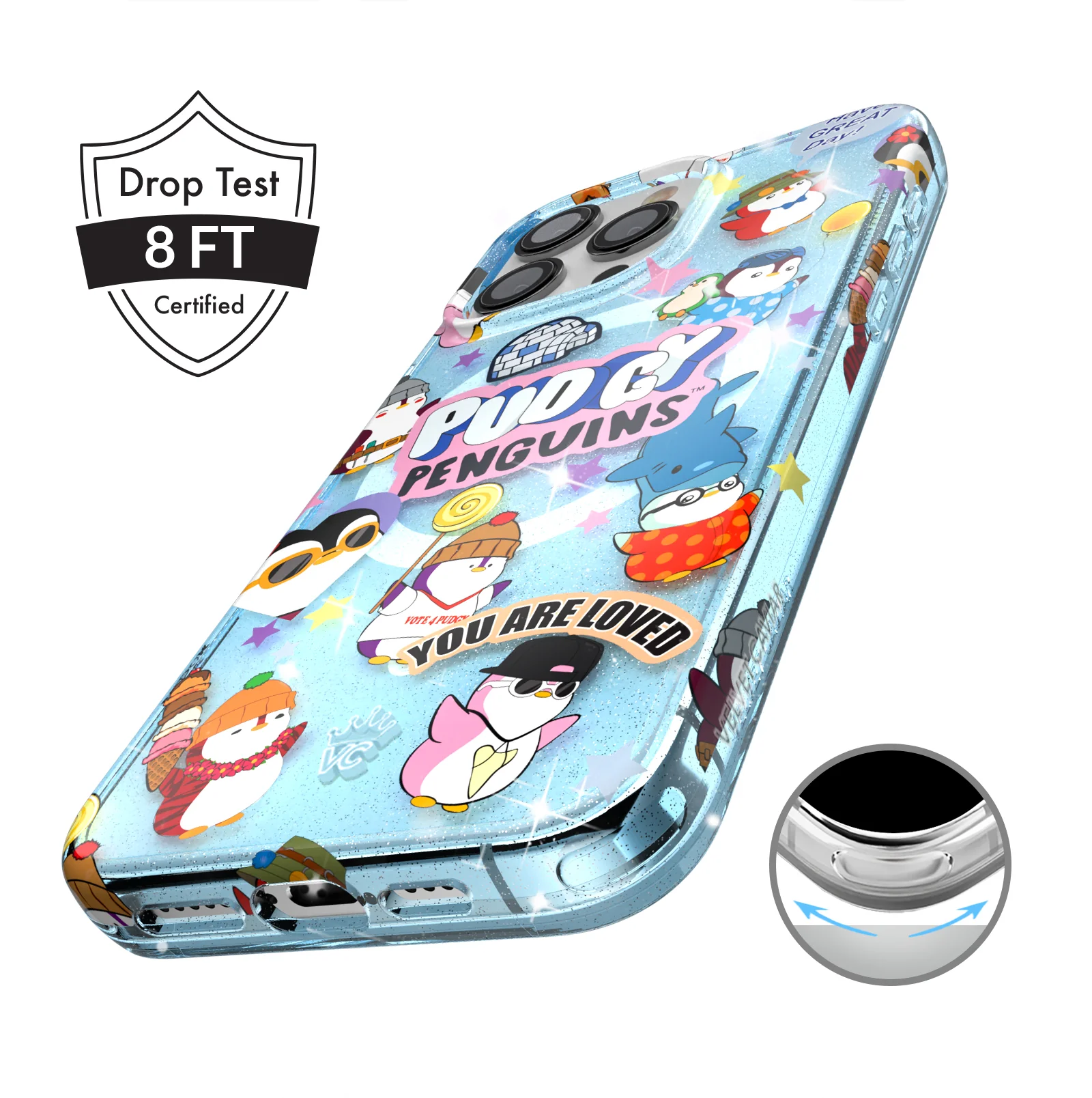Pudgy Penguins Iceberg Glitter iPhone Case - Image 5