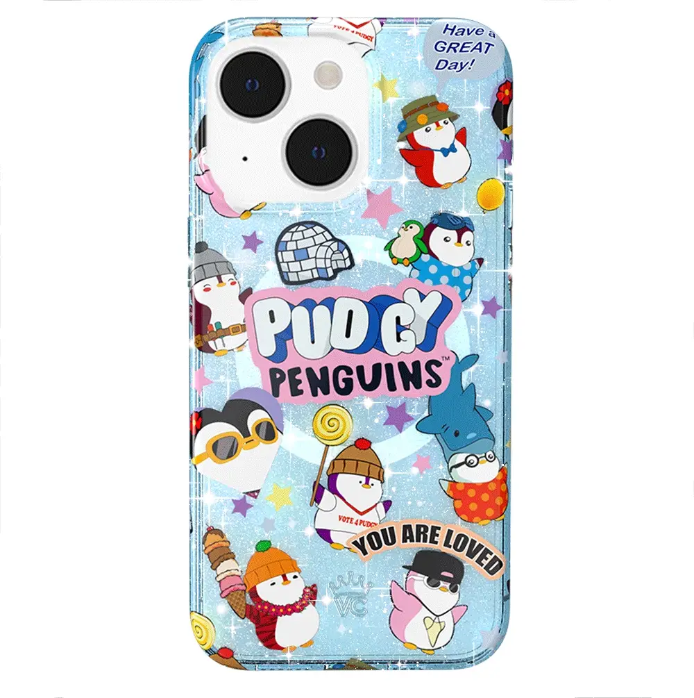 Pudgy Penguins Iceberg Glitter iPhone Case - Image 55