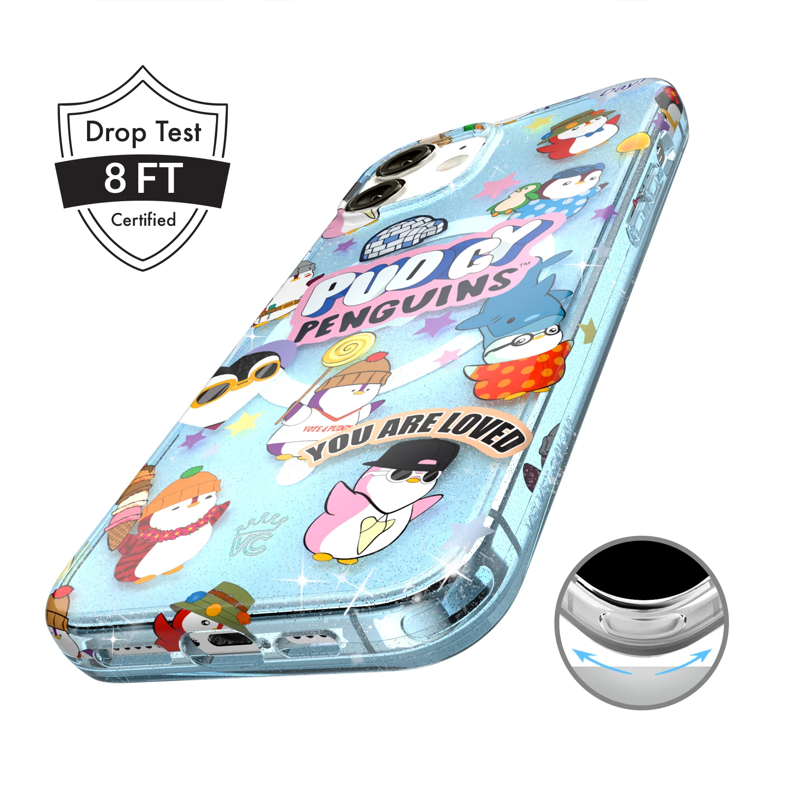 Pudgy Penguins Iceberg Glitter iPhone Case - Image 81