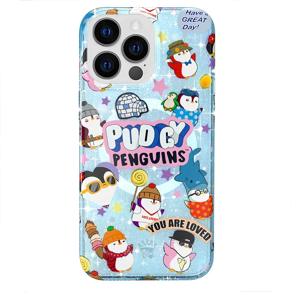 Pudgy Penguins Iceberg Glitter iPhone Case - Image 89