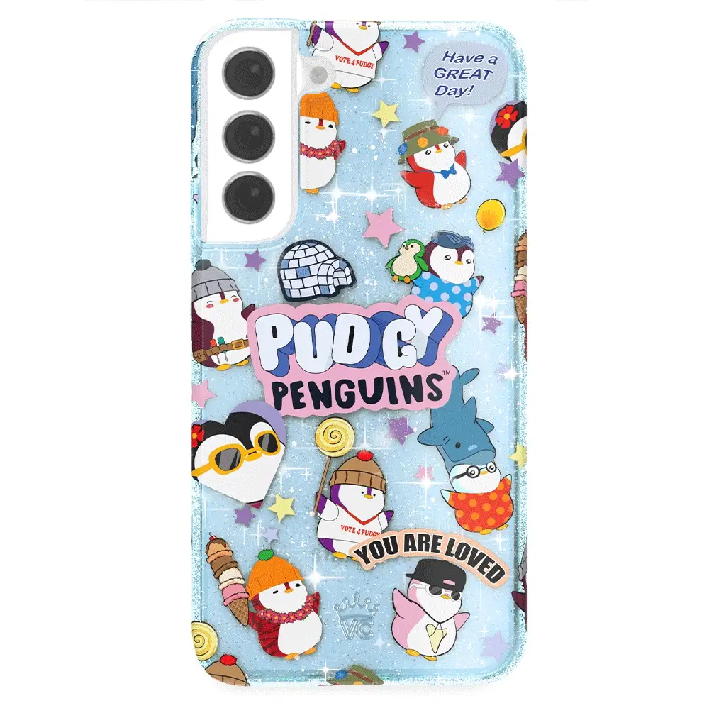Pudgy Penguins Iceberg Glitter Samsung Case - Image 36