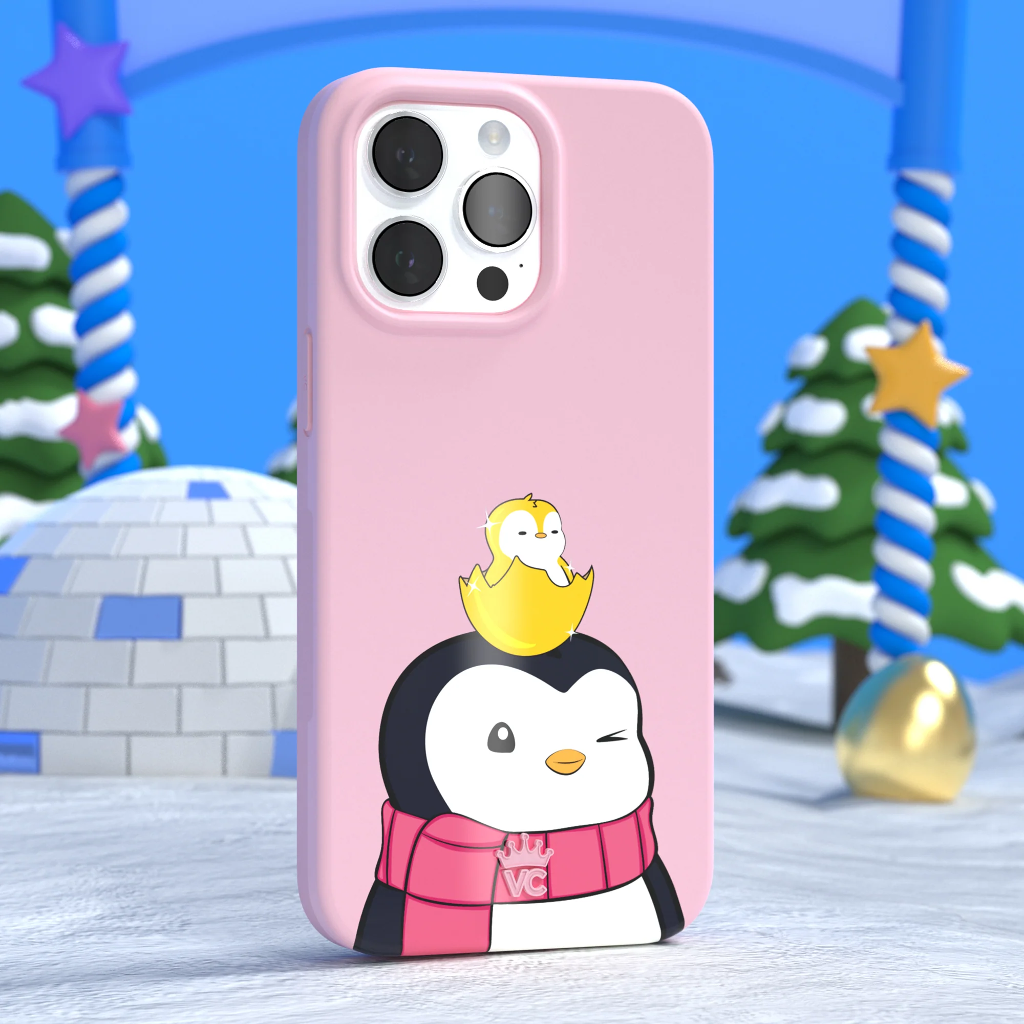 Pudgy Penguins Positive Pink iPhone Case - Image 14