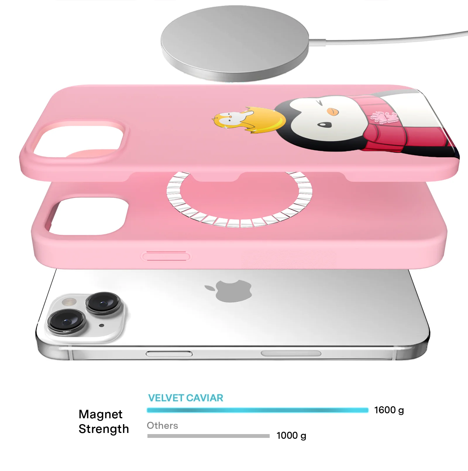 Pudgy Penguins Positive Pink iPhone Case - Image 16