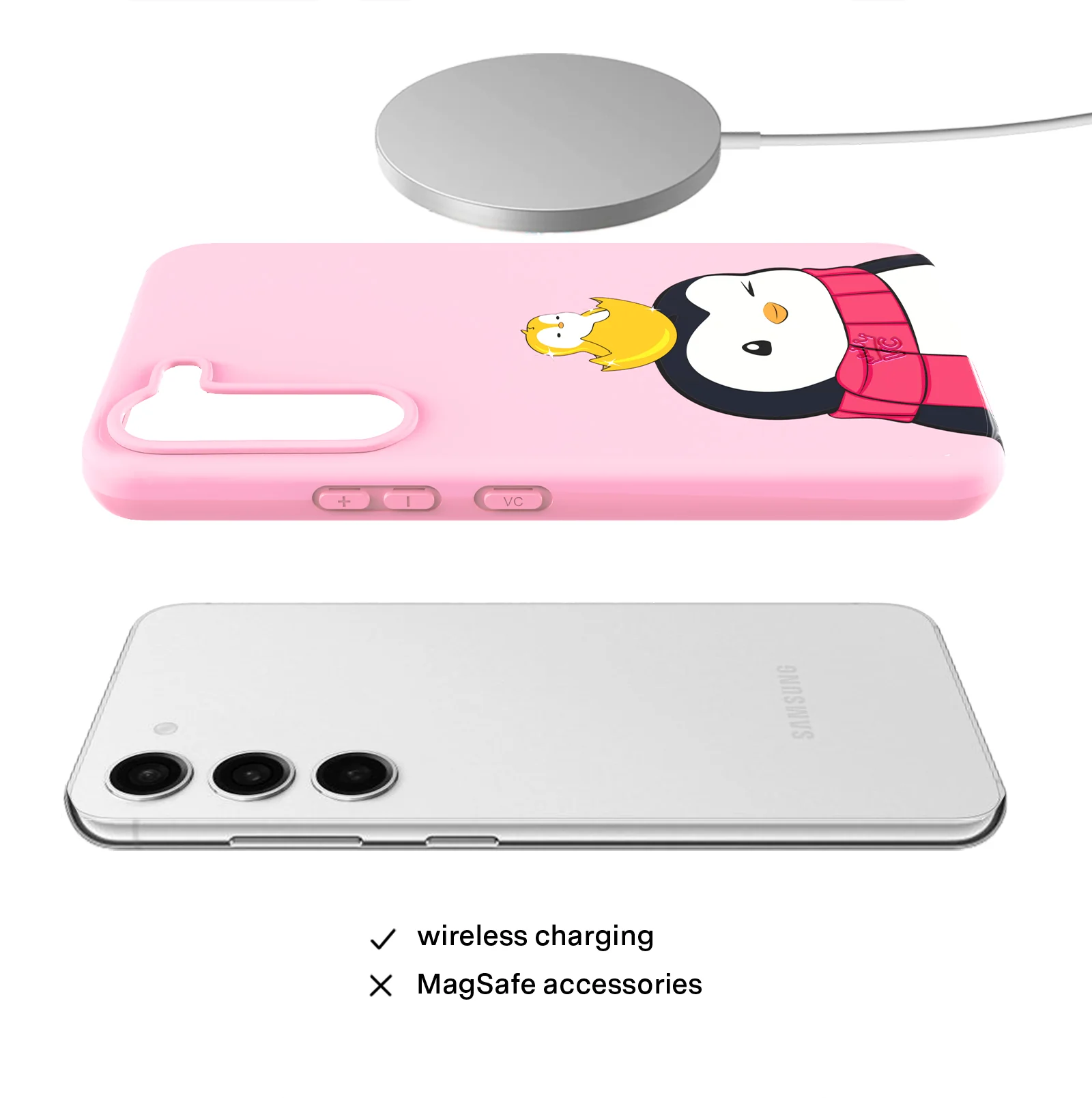 Pudgy Penguins Positive Pink Samsung Case - Image 22