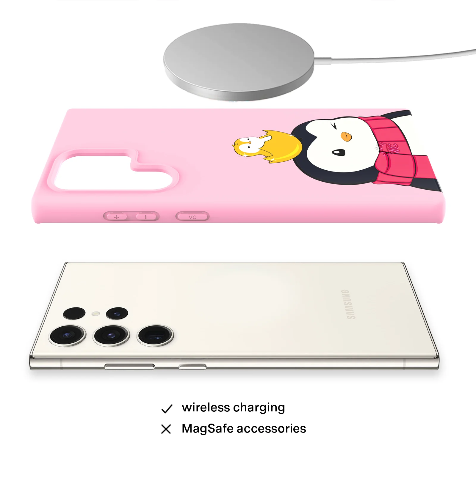 Pudgy Penguins Positive Pink Samsung Case - Image 34
