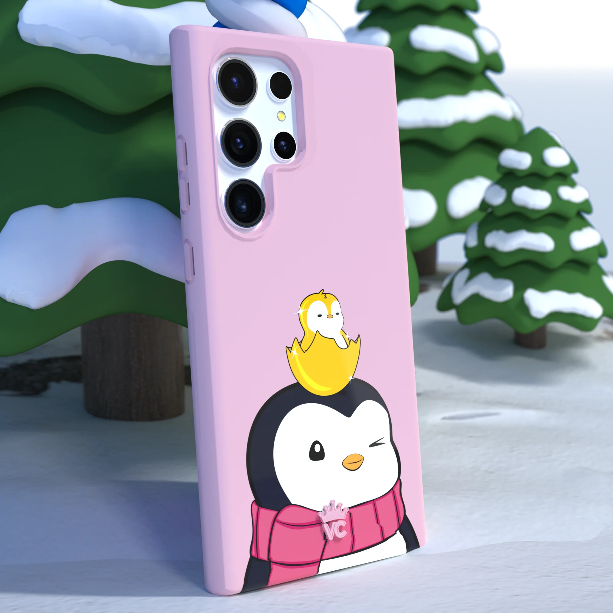 Pudgy Penguins Positive Pink Samsung Case - Image 62