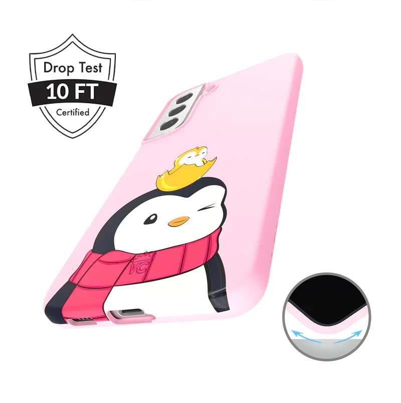 Pudgy Penguins Positive Pink Samsung Case - Image 65